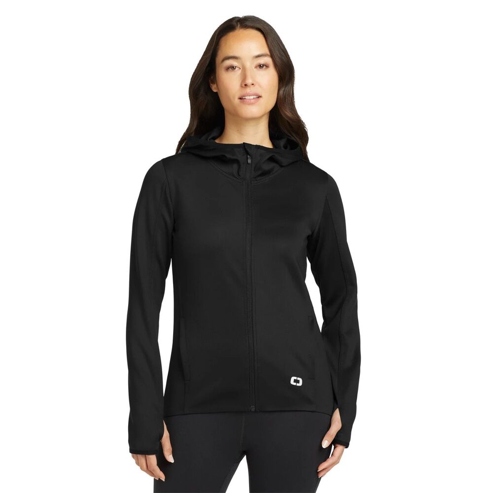 OGIO Endurance Charcoal Hooded Softshell Full Zip Jacket Women SP